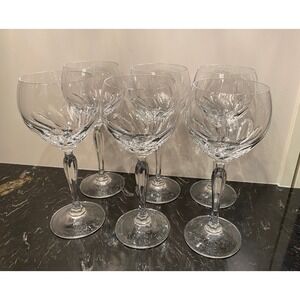 Vintage Spiegelau Crystal Cut Bowl Wine Glasses 8" Tall Set of 6 Germany